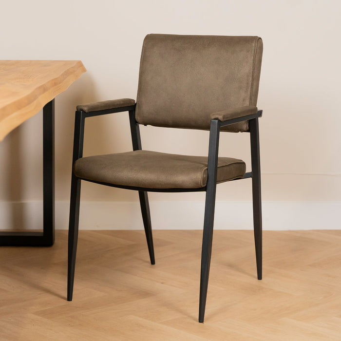 Esszimmerstuhl Bodie – Bequeme Mikrofaser in stilvollem Army-Design für ein elegantes Esszimmer