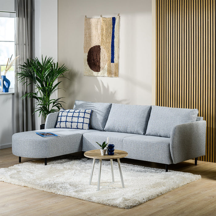 Ausziehbares Ecksofa Rogers | Grau Urban | Langer Sessel L+P