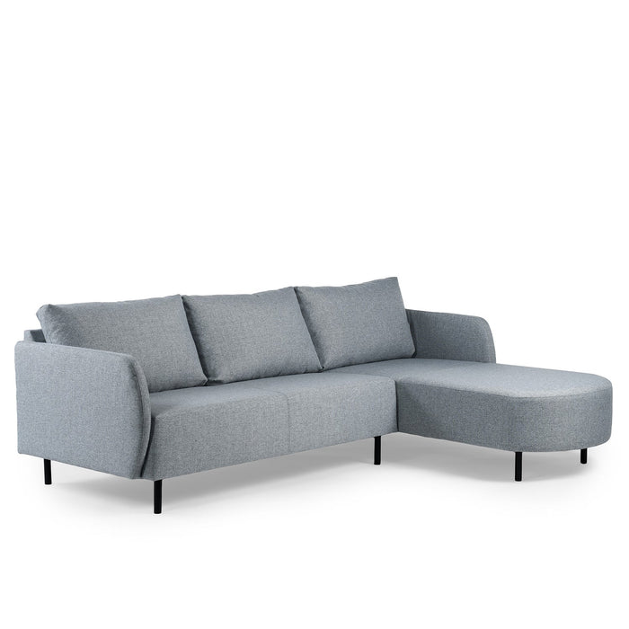 Ausziehbares Ecksofa Rogers | Grau Urban | Langer Sessel L+P