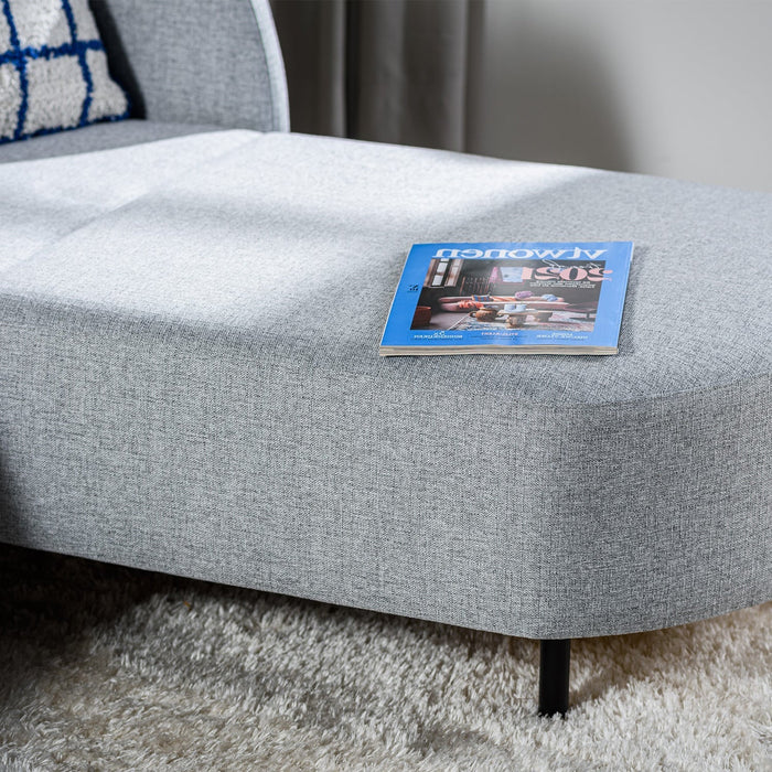 Ausziehbares Ecksofa Rogers | Grau Urban | Langer Sessel L+P