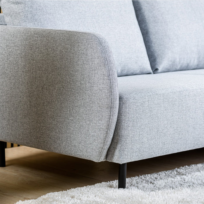 Ausziehbares Ecksofa Rogers | Grau Urban | Langer Sessel L+P