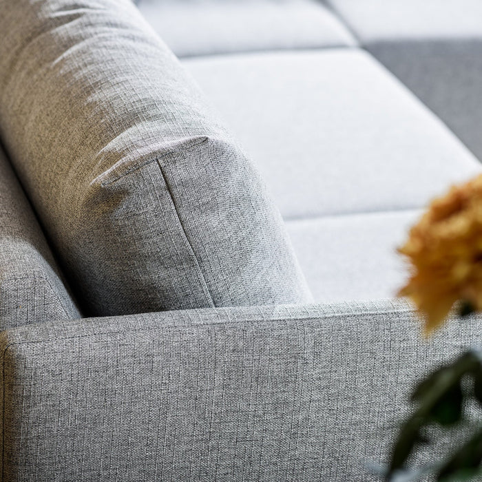 Ausziehbares Ecksofa Rogers | Grau Urban | Langer Sessel L+P