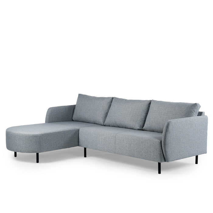 Ausziehbares Ecksofa Rogers | Grau Urban | Langer Sessel L+P