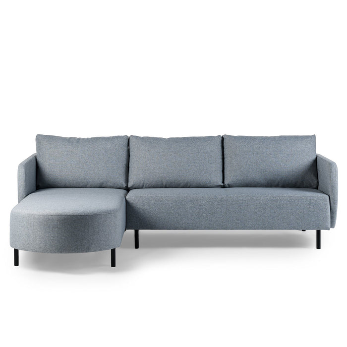 Ausziehbares Ecksofa Rogers | Grau Urban | Langer Sessel L+P