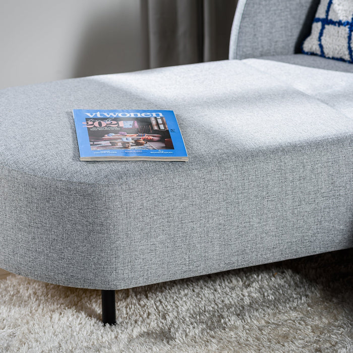 Ausziehbares Ecksofa Rogers | Grau Urban | Langer Sessel L+P