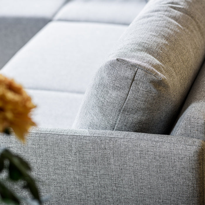 Ausziehbares Ecksofa Rogers | Grau Urban | Langer Sessel L+P