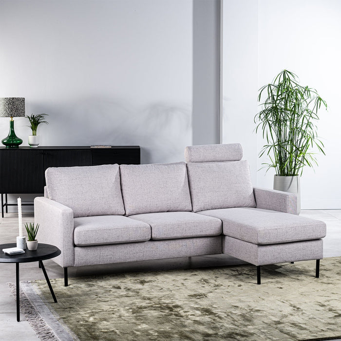Ecksofa Anthony | Grau Valente | Langer Sessel L+P
