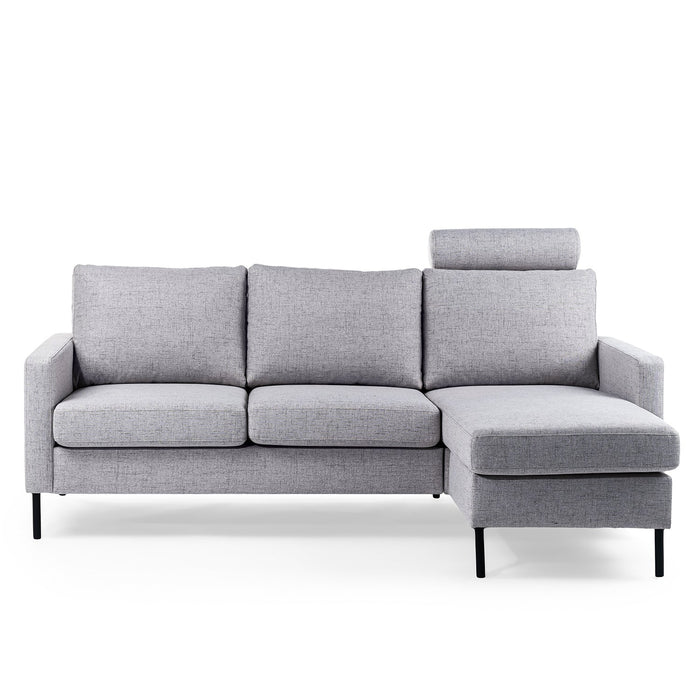 Ecksofa Anthony | Grau Valente | Langer Sessel L+P