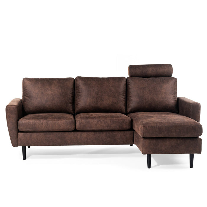 Ecksofa Lindsay | Braun Savannah | Langsessel links und rechts