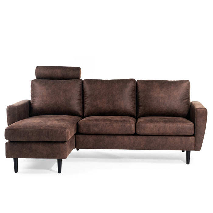 Ecksofa Lindsay | Braun Savannah | Langsessel links und rechts