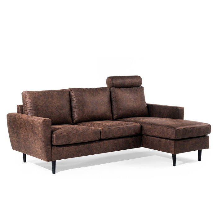 Ecksofa Lindsay | Braun Savannah | Langsessel links und rechts