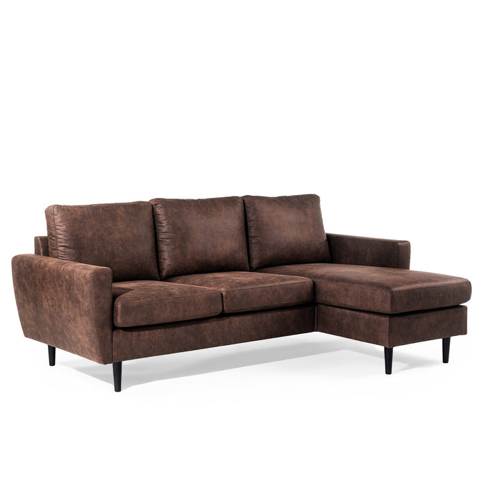 Ecksofa Lindsay | Braun Savannah | Langsessel links und rechts