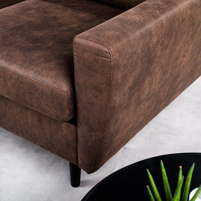 Ecksofa Lindsay | Braun Savannah | Langsessel links und rechts