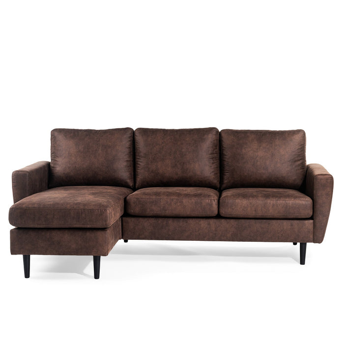 Ecksofa Lindsay | Braun Savannah | Langsessel links und rechts
