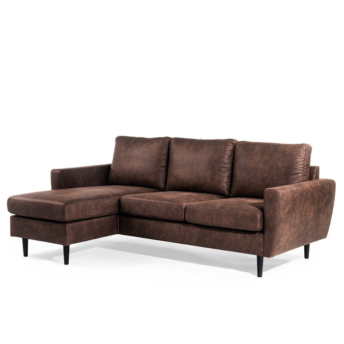 Ecksofa Lindsay | Braun Savannah | Langsessel links und rechts