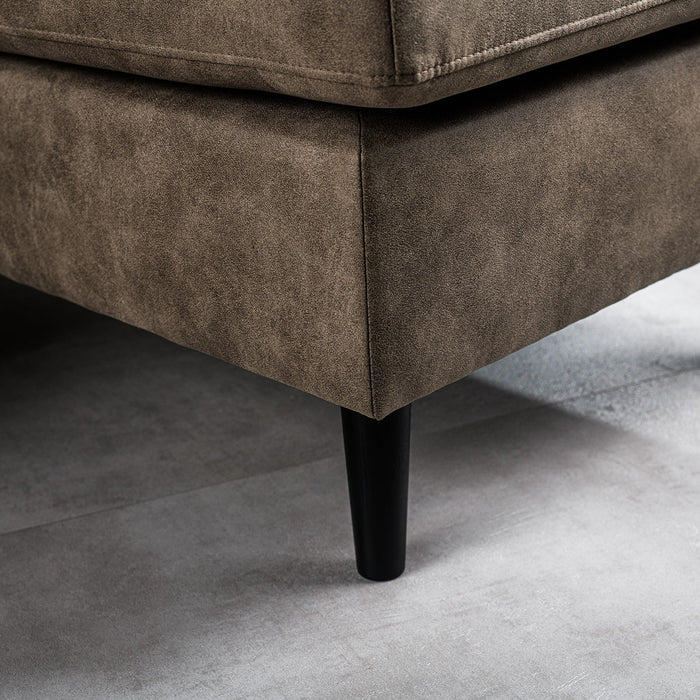 Ecksofa Lindsay | Taupe Savannah | Langer Hocker L+P