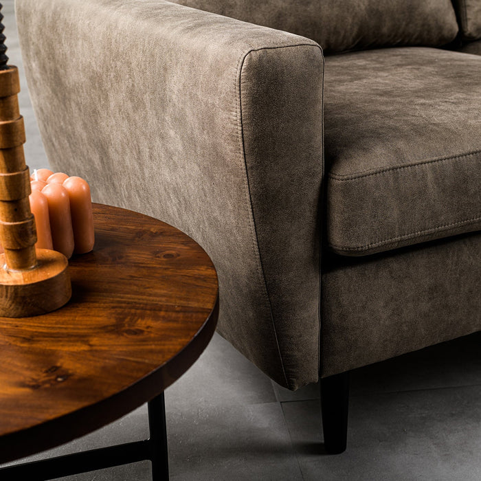Ecksofa Lindsay | Taupe Savannah | Langer Hocker L+P