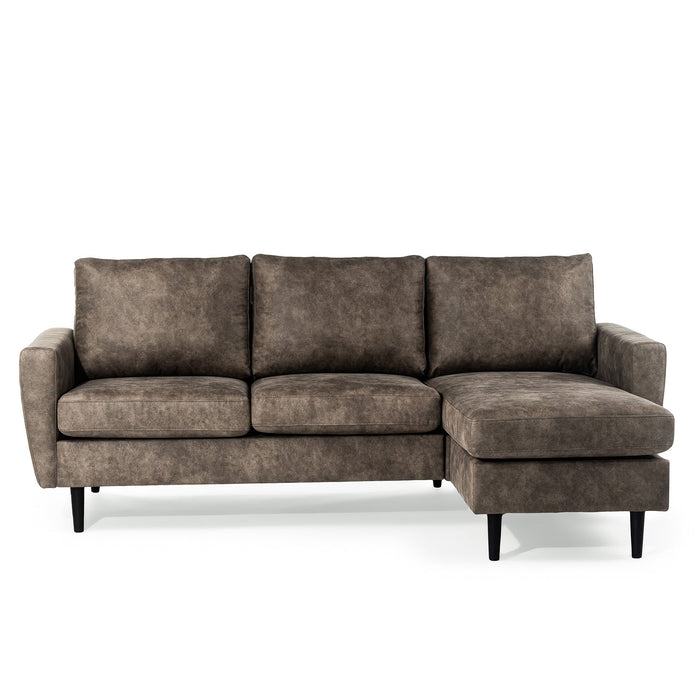 Ecksofa Lindsay | Taupe Savannah | Langer Hocker L+P