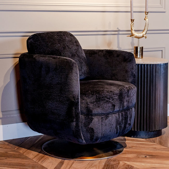 Turner Drehsessel | Schwarzes Chenille