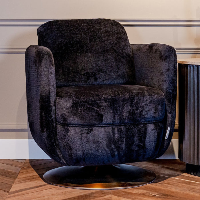 Turner Drehsessel | Schwarzes Chenille