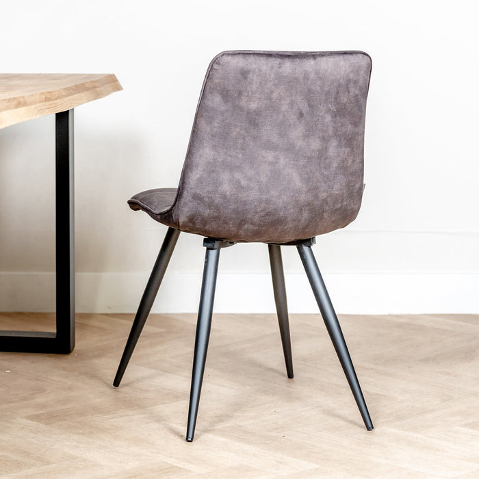Jelt Esszimmerstuhl – Luxuriöser Samt in Anthrazit für elegante Innenräume
