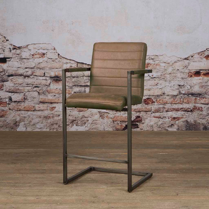 Barhocker Rocca | Brauner Bullstoff