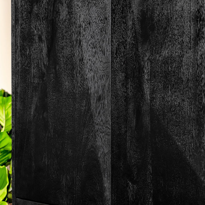Aufbewahrungsschrank Onyx | Schwarzes Mangoholz | 4 Türen