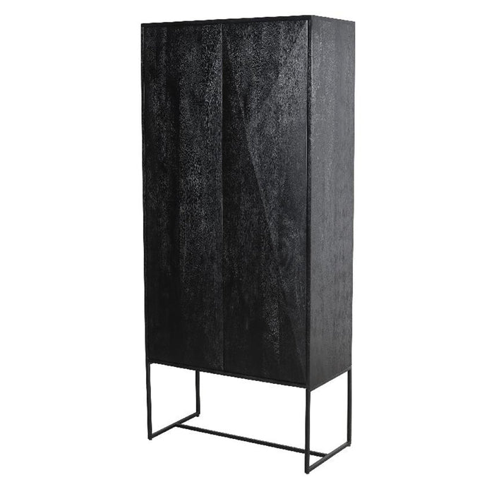 Aufbewahrungsschrank Onyx | Schwarzes Mangoholz | 2 Türen