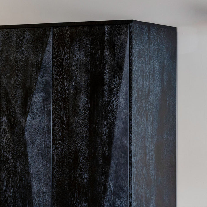 Aufbewahrungsschrank Onyx | Schwarzes Mangoholz | 2 Türen