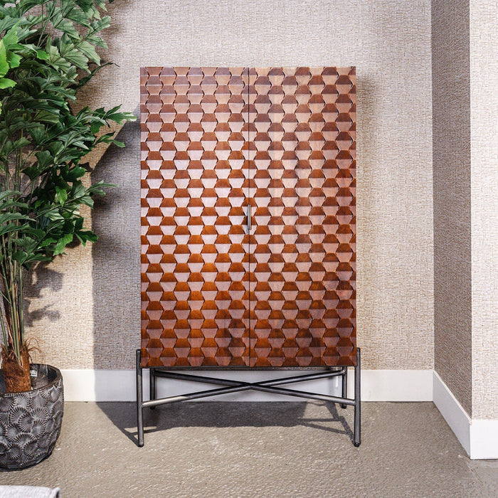 Aufbewahrungsschrank Paola | Mahagoni-Mango | 90 cm