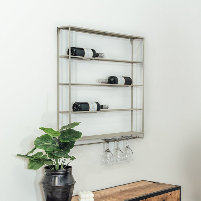 Weinregal Rens | Hängend | Metall | Taupe