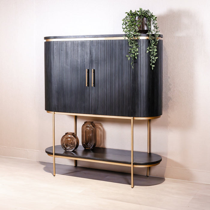 Barschrank Rivello | Schwarzes Mahagoni