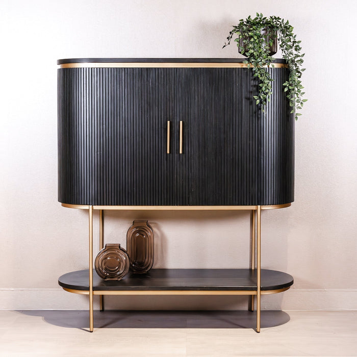 Barschrank Rivello | Schwarzes Mahagoni