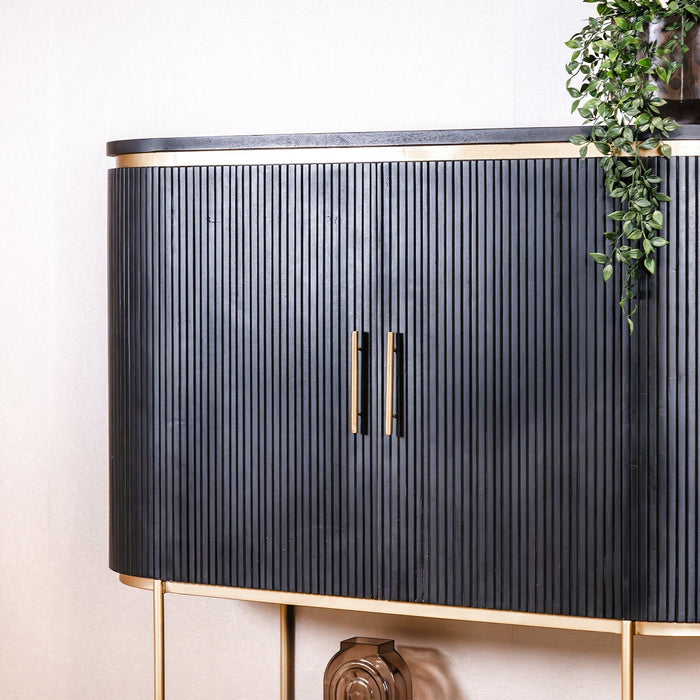 Barschrank Rivello | Schwarzes Mahagoni