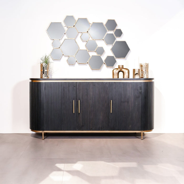 Rivello Sideboard | Schwarzes Mangoholz