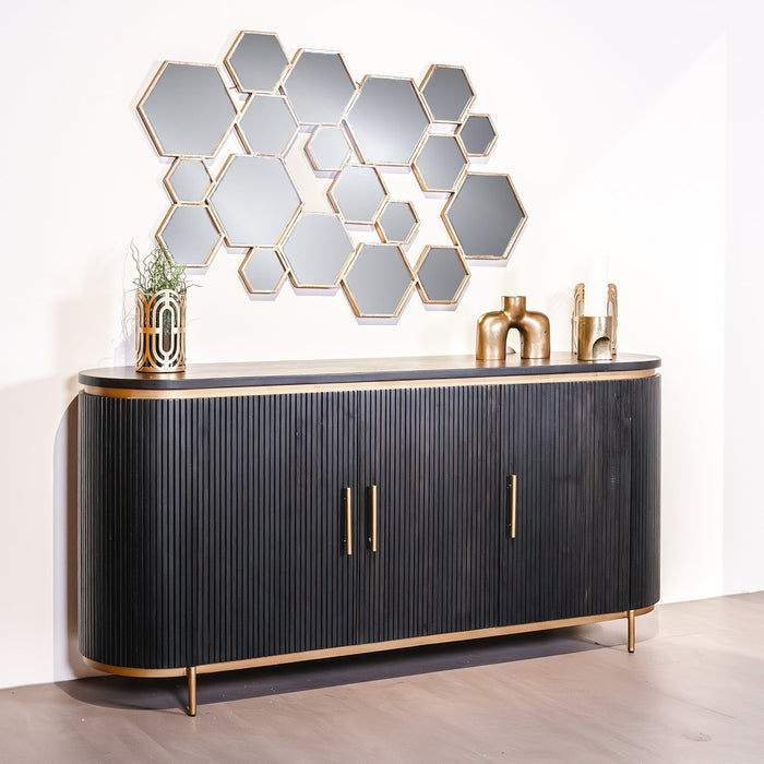 Rivello Sideboard | Schwarzes Mangoholz