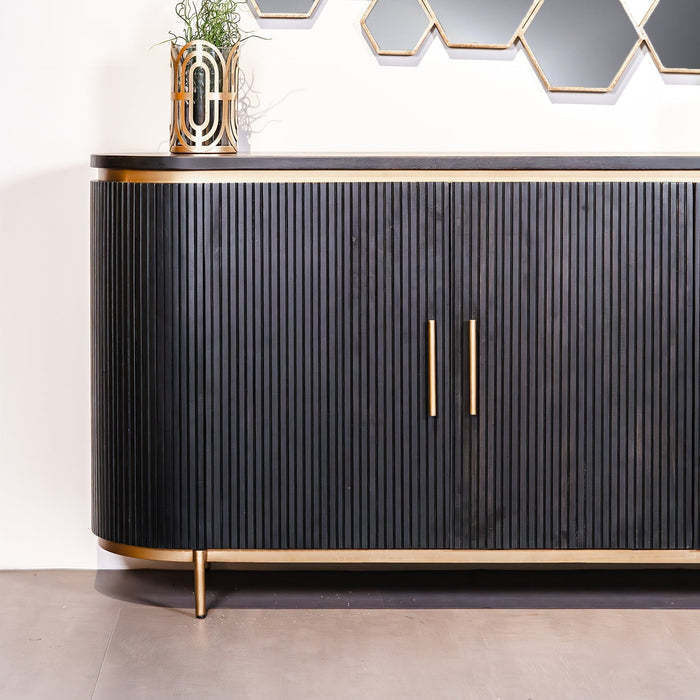Rivello Sideboard | Schwarzes Mangoholz