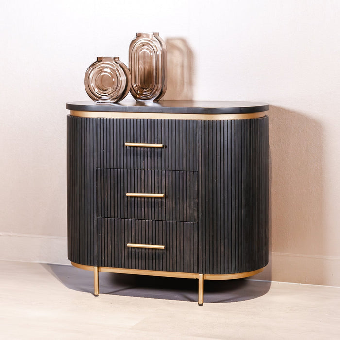 Schlüsselschrank Rivello | Schwarzes Mangoholz