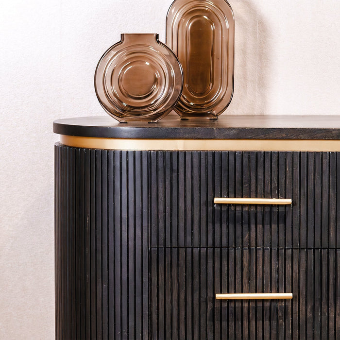 Schlüsselschrank Rivello | Schwarzes Mangoholz