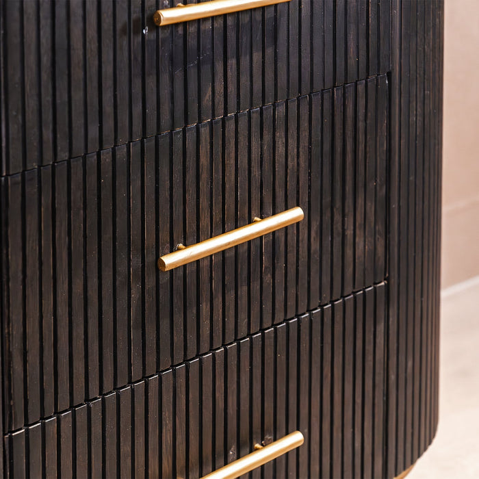 Schlüsselschrank Rivello | Schwarzes Mangoholz