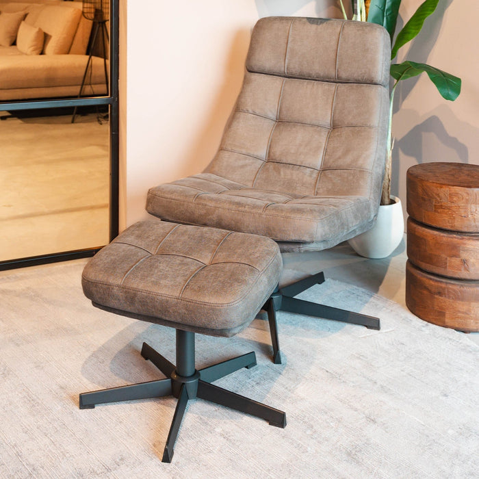 Relaxsessel Alvar | Taupefarbenes Microsuede