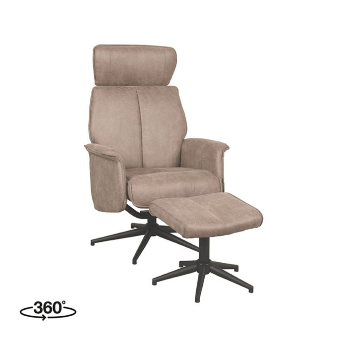 Relaxsessel Verdal | Taupefarbenes Mikro-Wildleder