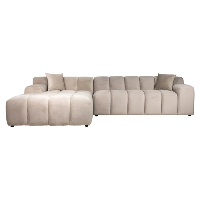 Modulares Ecksofa Cube | Khaki-Samt
