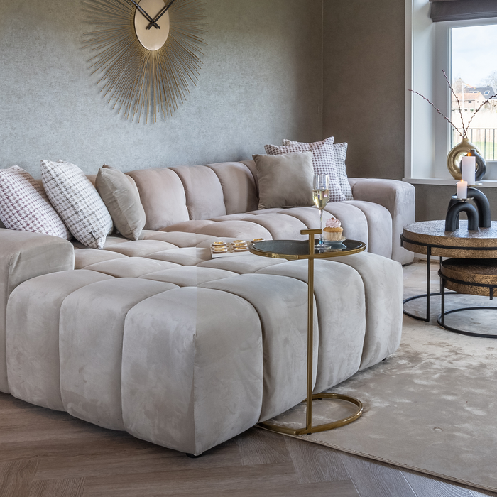 Modulares Ecksofa Cube | Khaki-Samt