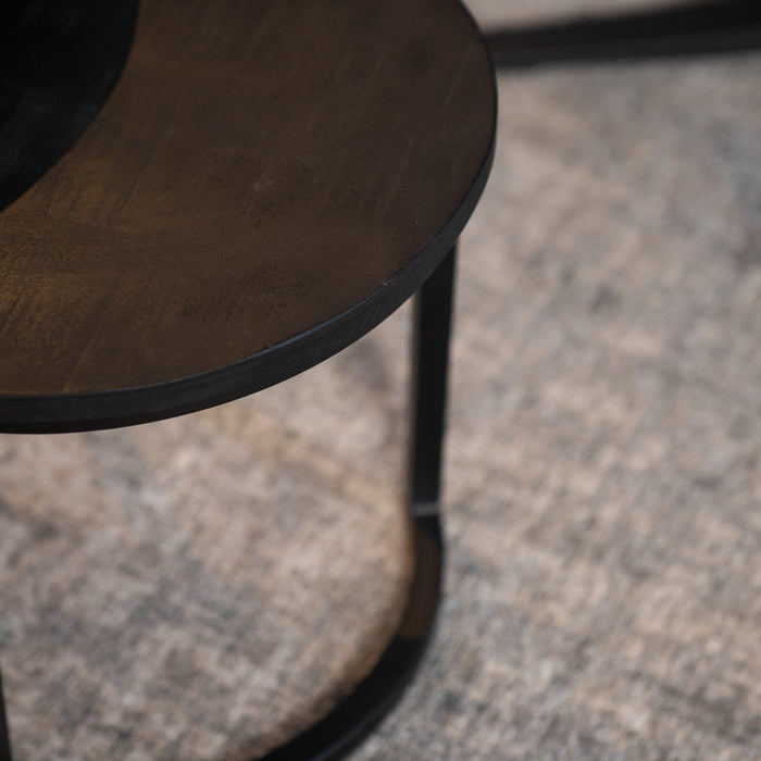 Set Couchtische Duo | Schwarzes Mangoholz