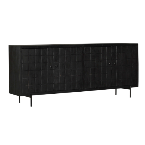 Schrank Brandy Black | 220 cm | Schwarzes Mangoholz