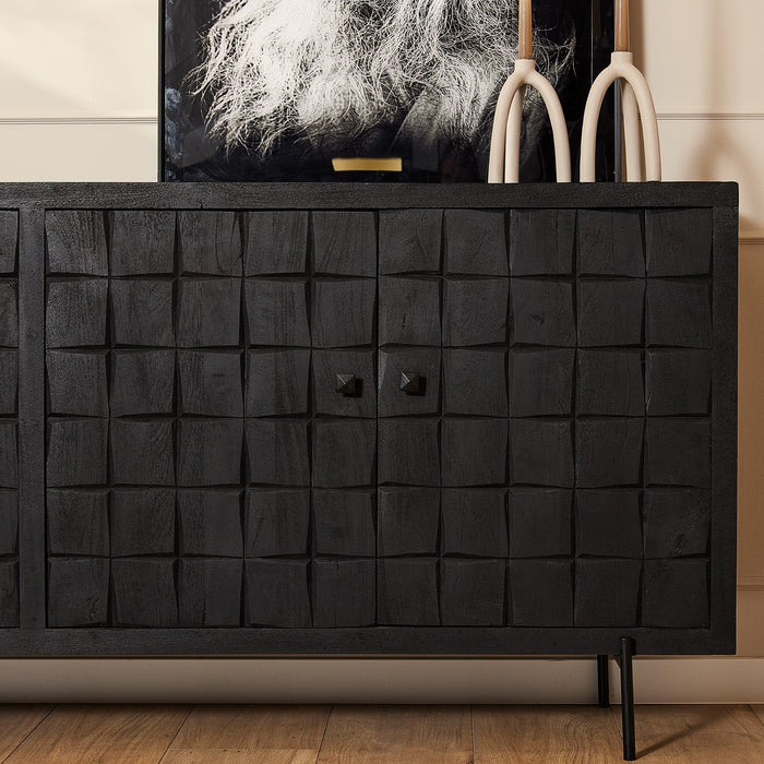 Schrank Brandy Black | 220 cm | Schwarzes Mangoholz
