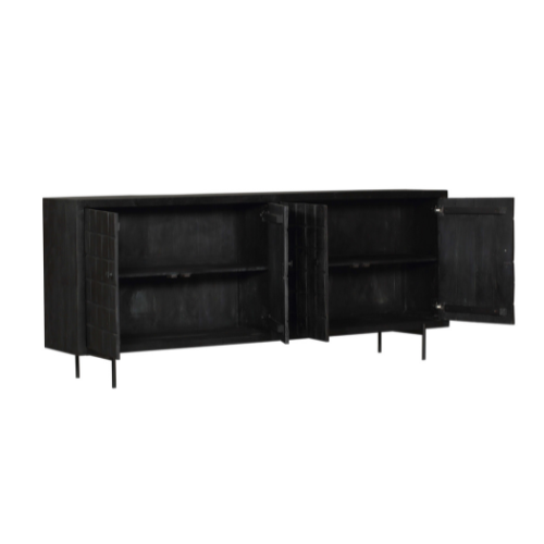 Schrank Brandy Black | 220 cm | Schwarzes Mangoholz