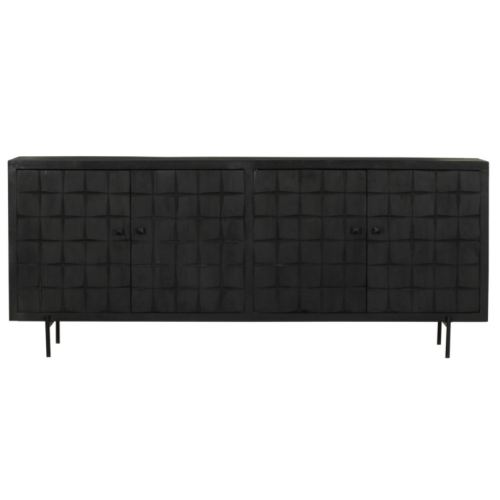 Schrank Brandy Black | 220 cm | Schwarzes Mangoholz