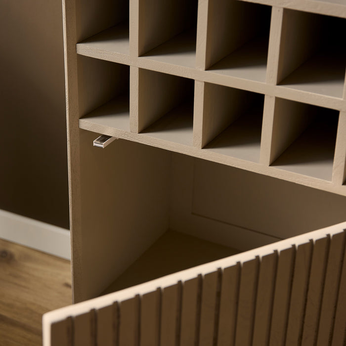 Weinschrank Madison | Goldfarbenes Mangoholz